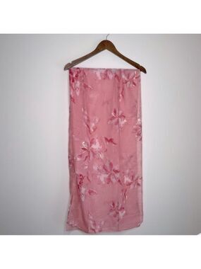 Emanuel Geraldo Pink Floral Woven Sheer Chiffon Scarf
